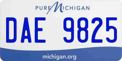 MI license plate DAE9825