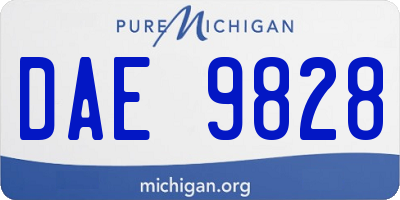 MI license plate DAE9828