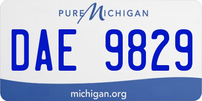 MI license plate DAE9829