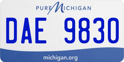 MI license plate DAE9830