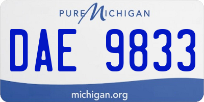 MI license plate DAE9833