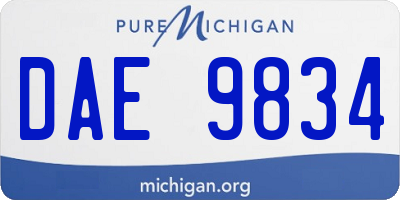 MI license plate DAE9834
