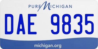 MI license plate DAE9835