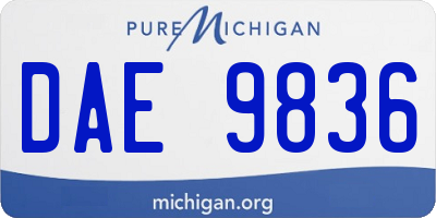 MI license plate DAE9836