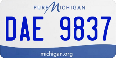MI license plate DAE9837