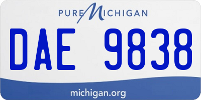 MI license plate DAE9838