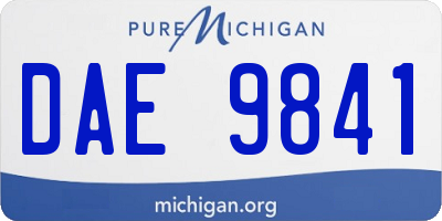 MI license plate DAE9841