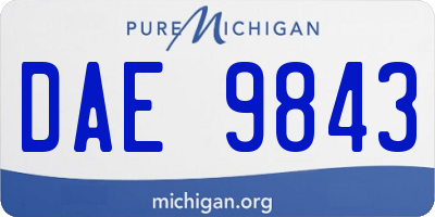 MI license plate DAE9843