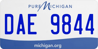 MI license plate DAE9844