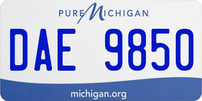 MI license plate DAE9850