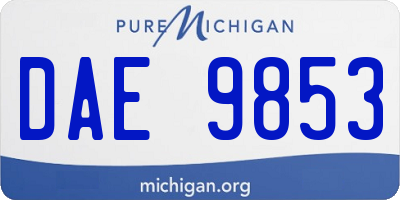 MI license plate DAE9853