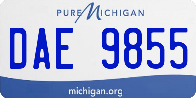 MI license plate DAE9855