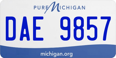 MI license plate DAE9857