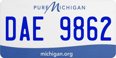 MI license plate DAE9862