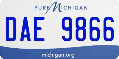MI license plate DAE9866