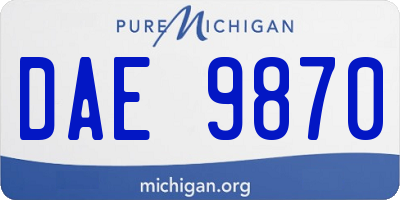 MI license plate DAE9870