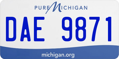 MI license plate DAE9871