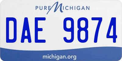 MI license plate DAE9874