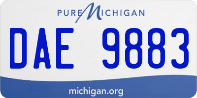 MI license plate DAE9883