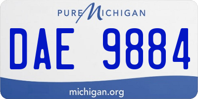 MI license plate DAE9884