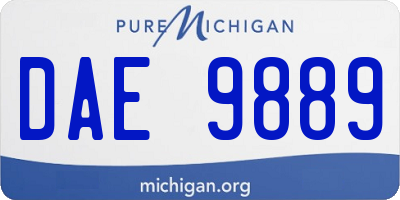 MI license plate DAE9889