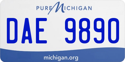 MI license plate DAE9890