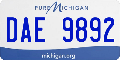 MI license plate DAE9892