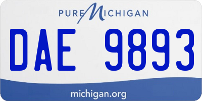 MI license plate DAE9893