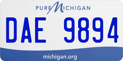 MI license plate DAE9894