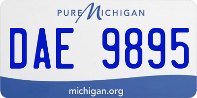 MI license plate DAE9895