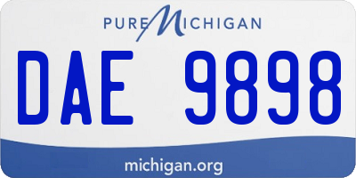 MI license plate DAE9898