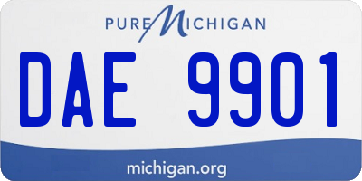 MI license plate DAE9901
