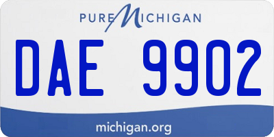 MI license plate DAE9902