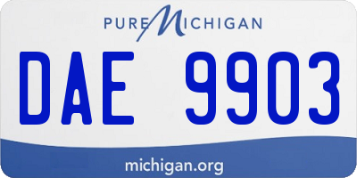 MI license plate DAE9903