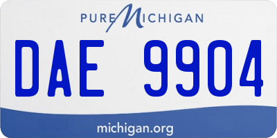 MI license plate DAE9904