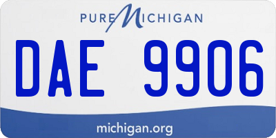 MI license plate DAE9906