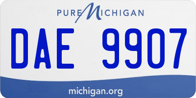 MI license plate DAE9907