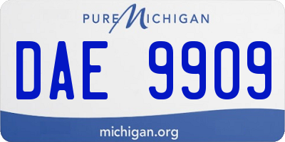 MI license plate DAE9909