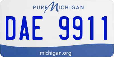MI license plate DAE9911