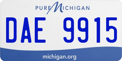 MI license plate DAE9915