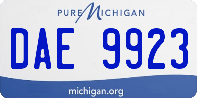 MI license plate DAE9923