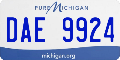 MI license plate DAE9924