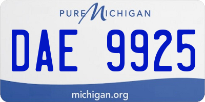MI license plate DAE9925