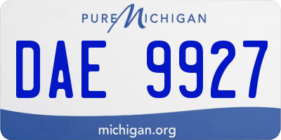 MI license plate DAE9927