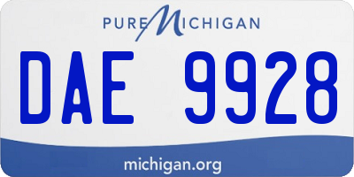 MI license plate DAE9928