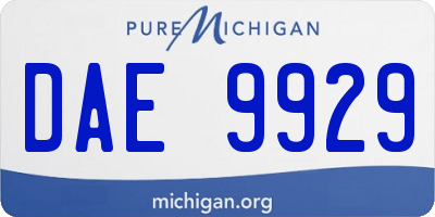 MI license plate DAE9929
