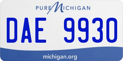 MI license plate DAE9930