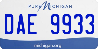 MI license plate DAE9933