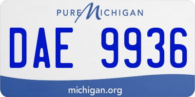 MI license plate DAE9936