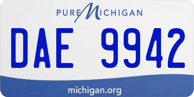 MI license plate DAE9942